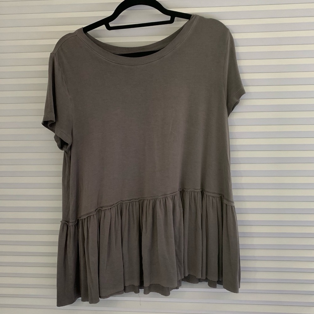 Grey Peplum Top